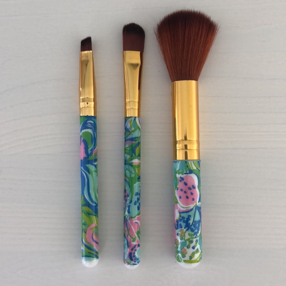 Lilly Pulitzer Makeup Brush Case - Pink, Blue, Green, Gold - Picture 3 of 4